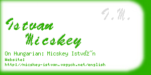 istvan micskey business card